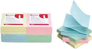 Fan-Folded Pop-Up Notes, 3 X 3, 4 Pastel Colors, 12 100-Sheet Pads/Pac