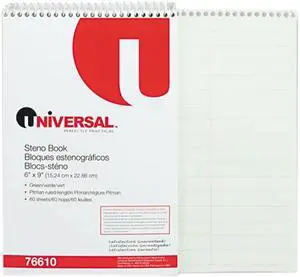 Steno Book, Pitman Rule, 6 X 9, Green, 60 Sheets/Pad