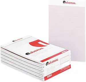 Universal UNV35854 Colored Perforated Ruled Writing Pad, Narrow Rule, 5 x 8, Orchid, 50 Sheets - 1 Dozen (12 Pads)