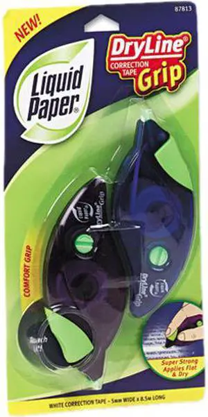 Dryline Grip Correction Tape, 1/5" X 335", Blue/Purple Dispensers, 2/P