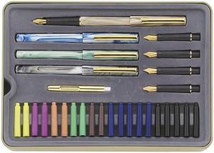 Staedtler 899SM5 - 5 Nib Calligraphy Pen Set, Extra Fine, Fine, Medium, Bold, Extra Bold Pen Point TypeWater Based Ink - Marble Assorted - 5 / Set
