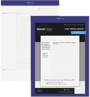 TOPS FocusNotes Legal Pad 8 1/2 x 11 3/4 White 50 Sheets 77103