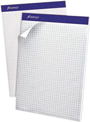 Double Sheet Quad Pad, 4 Sq. Per Inch Rule, Letter, White, Perfed, 100