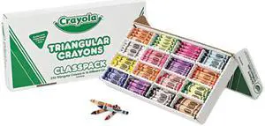 Classpack Triangular Crayons, 16 Colors, 256/Bx