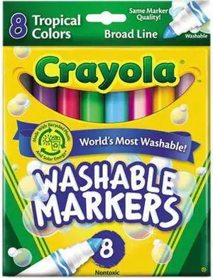 Crayola Washable Markers Conical Point Tropical Colors 8/Set 587816