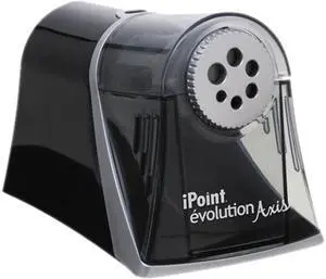 iPoint Evolution Axis Pencil Sharpener Black/Silver 5w x 7 1/2 d x 7 1/4h 15509