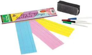 Dry Erase Sentence Strips, 12 x 3, Assorted, 20 per Pack