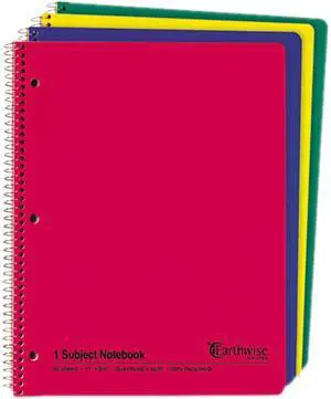 Oxford Earthwise 100% Recycled Single Subject Notebooks 8 1/2 x 11 WE 3-Hole 80 SH 25451