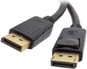 Unirise DP-010F-MM 10ft Black DisplayPort Cable M-M w/ Latches