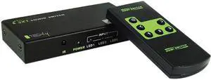 Techly IDATA HDMI-4K31 Switch HDMI 3 IN 1 OUT with Remote Control, 4Kx2K, 3D