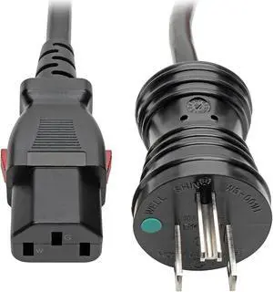 Tripp Lite Power Cord Hospital Medical 5-15P to Locking C13 M/F 10A 15ft (P006-L15-HG10)