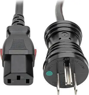 Tripp Lite Power Cord Hospital Medical 5-15P to Locking C13 M/F 10A 25ft (P006-L25-HG15)