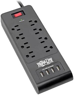 TRIPP LITE TLP864USBB 6.0 Feet 8 Outlets 1800 Joules Surge Protector - Black