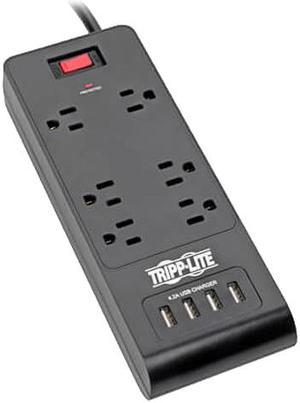 TRIPP LITE TLP664USBB 6.0 Feet 6 Outlets 1800 Joules Surge Protector - Black