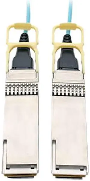 TRIPP LITE N28H-05M-AQ 16.4 ft. Aqua QSFP28 to QSFP28 Active Optical Cable - 100 GbE, AOC, M/M, Aqua, 5m (16.4 ft.)