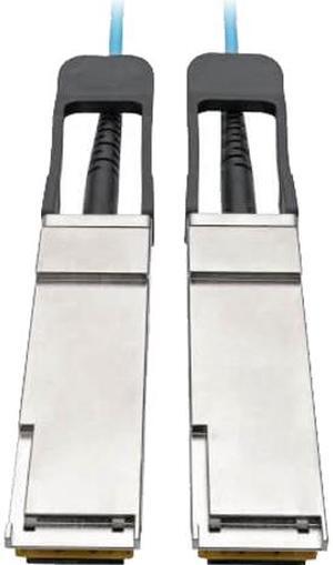 TRIPP LITE N28F-15M-AQ 49.21 ft. Aqua QSFP+ to QSFP+ Active Optical Cable - 40Gb, AOC, M/M, Aqua, 15m (49.2 ft.)