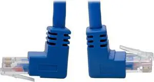 Tripp Lite Cat6 UTP Patch Cable (RJ46), Up-Angle Male/Down-Angle Male, 1-ft. (N204-001-BL-UD)