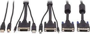 Tripp Lite P784-006-DVU DVI KVM Cable Kit - DVI, USB, 3.5 mm Audio (3xM/3xM) + USB (M/M) + DVI (M/M), 1080p, 6 ft., Black