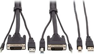 Tripp Lite P784-006-U 6 ft. DVI KVM Cable Kit - DVI, USB, 3.5 mm Audio (3xM/3xM) + USB (M/M), 1080p, 6 ft., Black