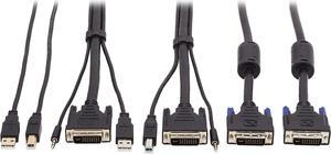 Tripp Lite P784-010-DVU 10 ft. DVI KVM Cable Kit - DVI, USB, 3.5 mm Audio (3xM/3xM) + USB (M/M) + DVI (M/M), 1080p, 10 ft., Black