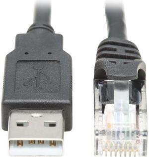 Tripp Lite USB-A to RJ45 Rollover Console Cable (M/M) - Cisco Compatible, 250 Kbps, 10 ft., Black (U009-010-RJ45-X)