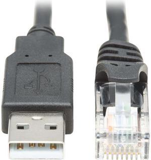 Tripp Lite USB-A to RJ45 Rollover Console Cable (M/M) - Cisco Compatible, 250 Kbps, 15 ft., Black (U009-015-RJ45-X)