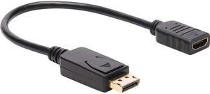 Tripp Lite P136-001 DisplayPort to HDMI Video Adapter Video Converter, HDCP, Black (M/F), 1 ft.