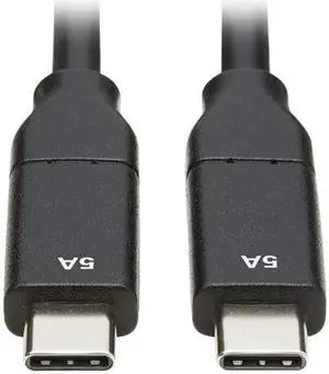 Tripp Lite U040-C1M-C-5A Black USB-C Cable (M/M) - USB 2.0, 5A Rating, USB-IF Certified, Thunderbolt 3 Compatible, 1m
