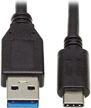 Tripp Lite U428-20N Black USB-C to USB-A Cable (M/M), USB 3.1 Gen 1 (5 Gbps), Thunderbolt 3 Compatible, 20-in.