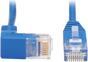 TRIPP LITE N204-S15-BL-DN 15 ft. Cat 6 Blue Down-Angle Gigabit Molded Slim UTP Ethernet Cable (RJ45 Right-Angle Down M to RJ45 M)