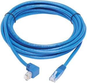 TRIPP LITE N204-015-BL-DN 15 ft. Cat 6 Blue Down-Angle Cat6 Gigabit Molded UTP Ethernet Cable (RJ45 Right-Angle Down M to RJ45 M)