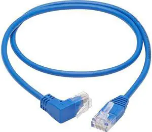 TRIPP LITE N204-S02-BL-UP 2 ft. Cat 6 Blue Up-Angle Cat6 Gigabit Molded Slim UTP Ethernet Cable (RJ45 Right-Angle Up M to RJ45 M)