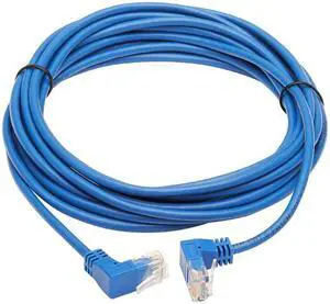 TRIPP LITE N204-S20-BL-UD 20 ft. Cat 6 Blue Up/Down-Angle Gigabit Molded Slim UTP Ethernet Cable (RJ45 Up-Angle M to RJ45 Down-Angle M)