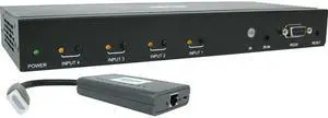 Tripp Lite B320-4X1-HH-K1 4-Port HDMI over Cat6 Presentation Switch/Extender Kit - 4K 60 Hz, UHD, 4:4:4, HDR, PoC, 50 ft., TAA