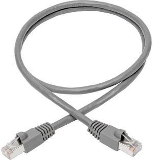 TRIPP LITE N262-002-GY Cat6a 10G-Certified Snagless Shielded STP Ethernet Cable (RJ45 M/M), PoE, Gray, 2 ft.