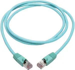 TRIPP LITE N262-006-AQ Cat6a 10G-Certified Snagless Shielded STP Ethernet Cable (RJ45 M/M), PoE, Aqua, 6 ft.
