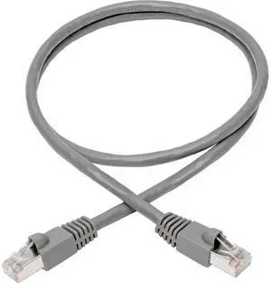 TRIPP LITE N262-006-GY Cat6a 10G-Certified Snagless Shielded STP Ethernet Cable (RJ45 M/M), PoE, Gray, 6 ft.
