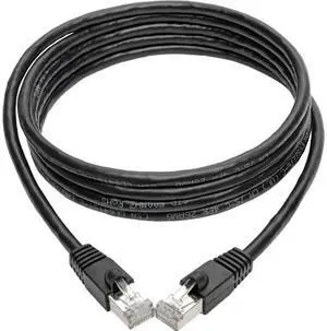 TRIPP LITE N262-008-BK Cat6a 10G-Certified Snagless Shielded STP Ethernet Cable (RJ45 M/M), PoE, Black, 8 ft.
