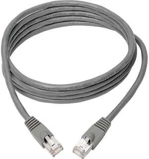 TRIPP LITE N262-008-GY Cat6a 10G-Certified Snagless Shielded STP Ethernet Cable (RJ45 M/M), PoE, Gray, 8 ft.