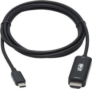 Tripp Lite U444-006-HDR2BE USB-C to HDMI Adapter Cable, 4K 60Hz, HDR, HDCP 2.2, DP 1.2 Alt Mode, Black, 6-ft.