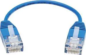 TRIPP LITE N200-UR6N-BL 6 in. Cat 6 Blue Gigabit Molded Ultra-Slim UTP Ethernet Cable (RJ45 M/M), Blue, 6 in. TRIPP LITE N200-UR6N-BL 6 in. Cat 6 Blue Gigabit Molded Ultra-Slim UTP Ethernet Cable (RJ45 M/M), Blue, 6 in.