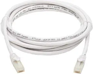 TRIPP LITE N261AB-007-WH 7 ft. Cat 6A White Safe-IT Cat6a 10G Certified Snagless Antibacterial UTP Ethernet Cable (RJ45 M/M), White