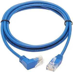 TRIPP LITE N204-S05-BL-UP 5 ft. Cat 6 Blue Up-Angle Cat6 Gigabit Molded Slim UTP Ethernet Cable (RJ45 Right-Angle Up M to RJ45 M)