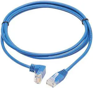 TRIPP LITE N204-S07-BL-DN 7 ft. Cat 6 Blue Down-Angle Cat6 Gigabit Molded Slim UTP Ethernet Cable (RJ45 Right-Angle Down M to RJ45 M)