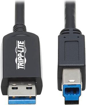 Tripp Lite U328F-20M Black USB 3.2 Gen 1 Plenum-Rated Fiber Active Optical Cable (AOC) - A/B M/M, 20 m