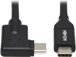 USB-C Cable (M/M) - USB 3.2 Gen 1, Thunderbolt 3, 60W PD Charging, Right-Angle Plug, Black, 1 m (3.3 ft.)