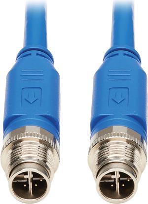 TRIPP LITE Ethernet Cable M12 X-Code Cat6 1G UTP CMR-LP PoE M/M Blue 5M