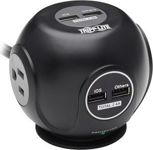 TRIPP LITE Safe-IT Spherical Surge Protector 3-Outlets 4 USB Ports 6ft Cord TRIPP LITE Safe-IT Spherical Surge Protector 3-Outlets 4 USB Ports 6ft Cord