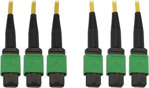 Tripp Lite Single Mode Fiber Patch Cable, 9/125 OS2 3x8F MPO-3x8F MPO (F/F APC), 24 Fiber, Yellow, OFNR Jacket, 45 Meters / 147.6 Feet (N392B-45M-3X8AP)