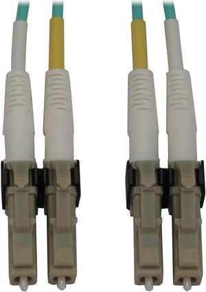 Tripp Lite Switchable Fiber Cable, 400G Duplex Multimode 50/125 OM3 (LC Duplex-PC/LC Duplex-PC), Round LSZH Jacket, Aqua, 2 Meters / 6.6 Feet (N820X-02M)